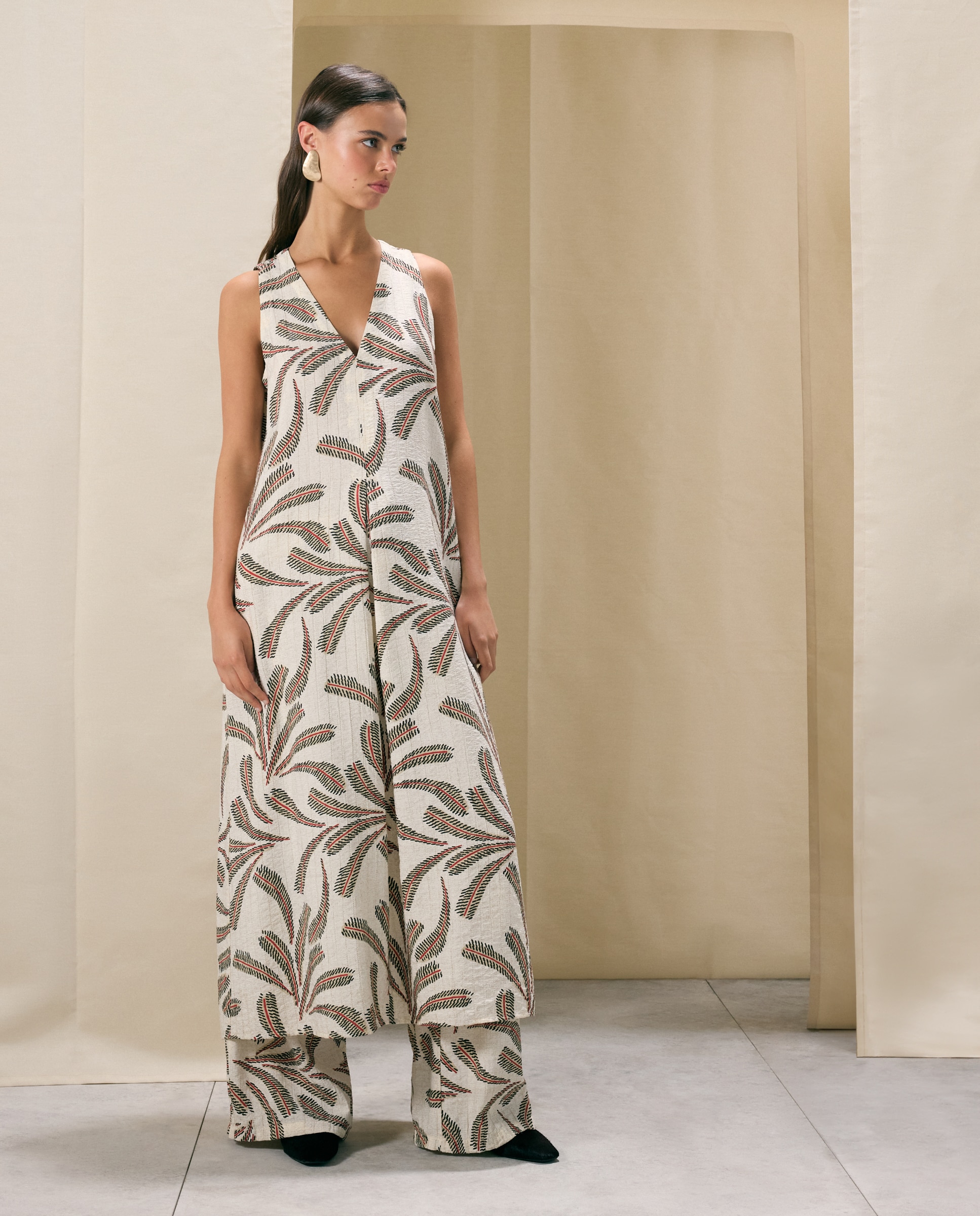 Imagen 0 de Vestido allover print texturado Blanco