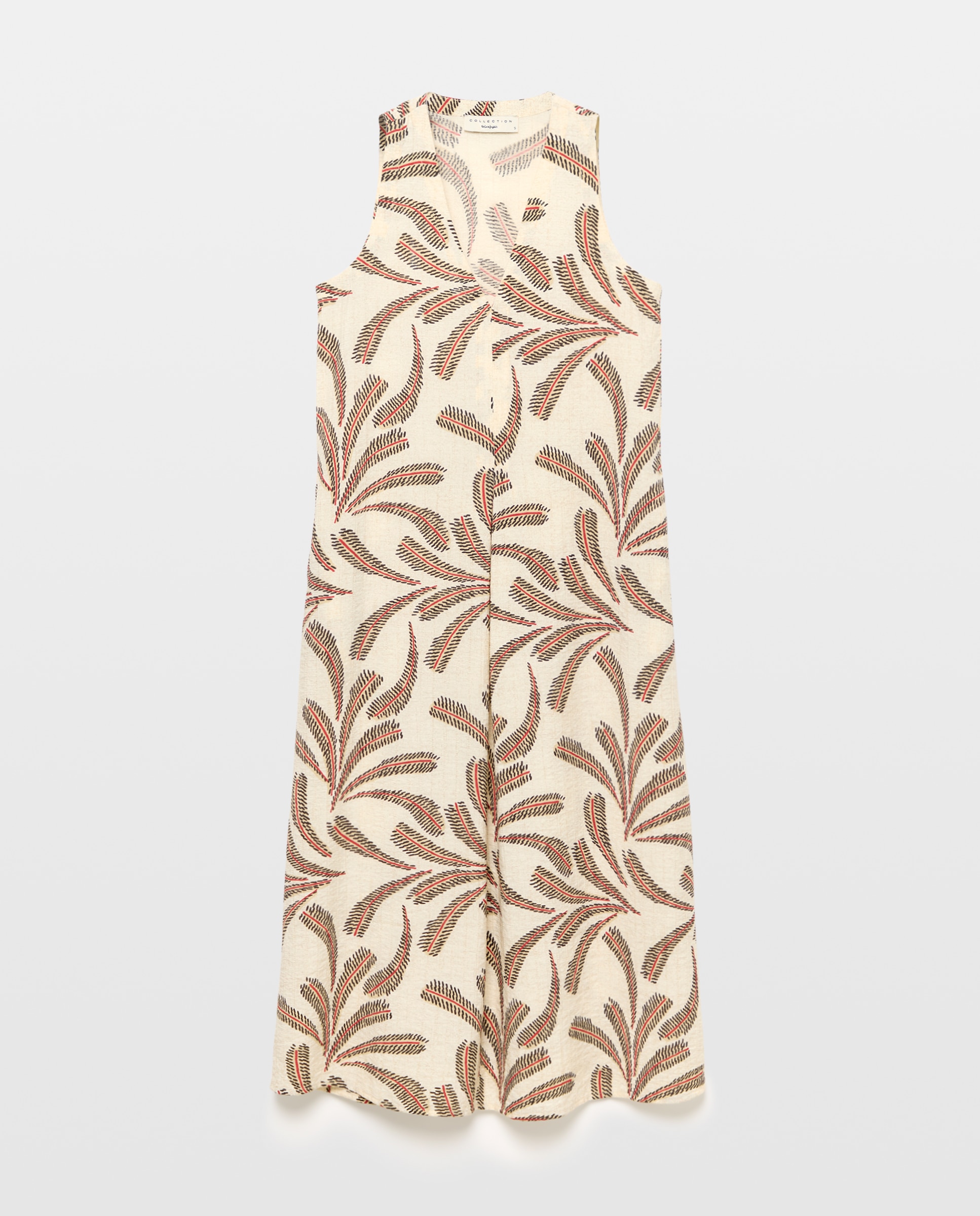 Vestido com All Over Print com Textura Branco-5
