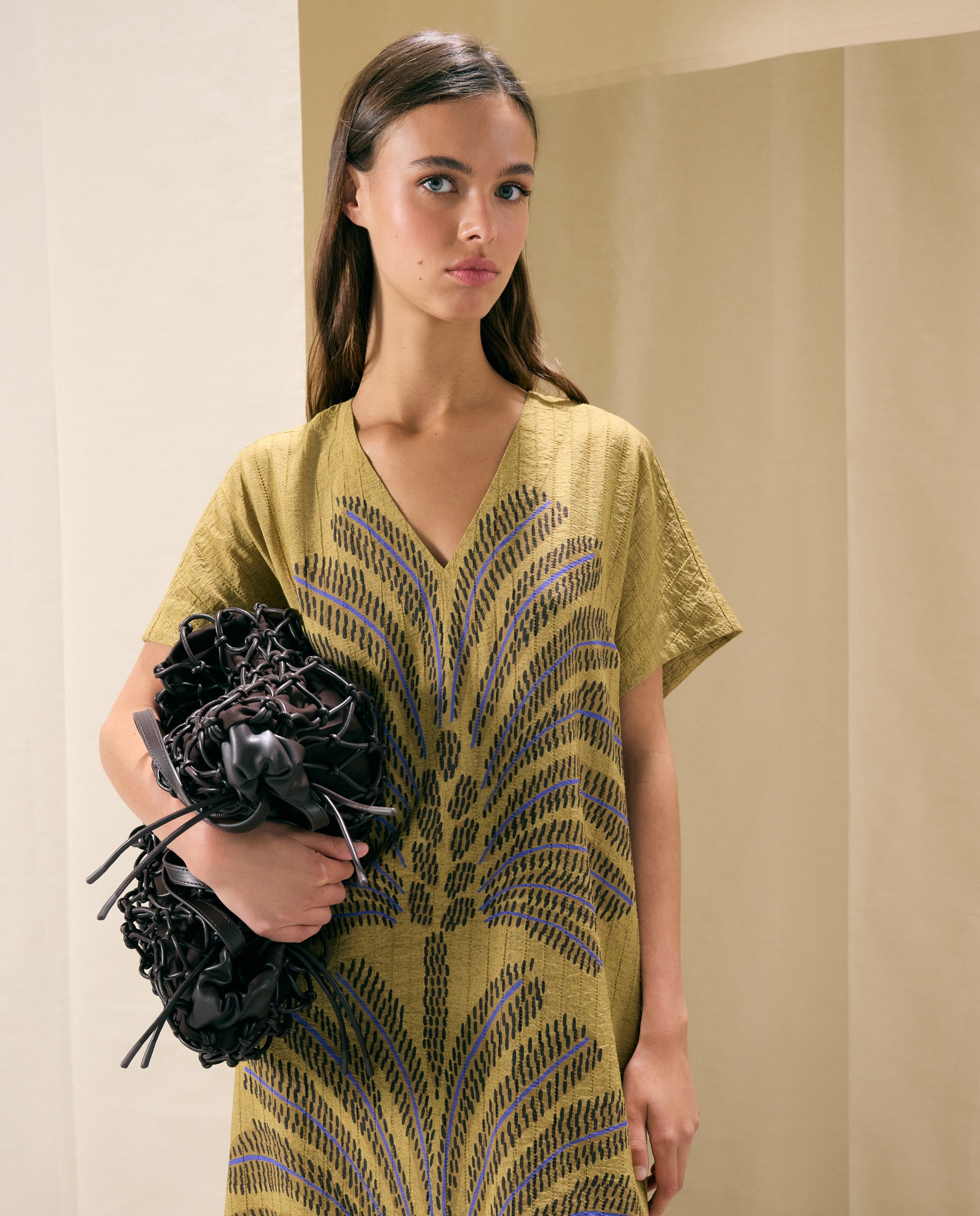 Vestido kaftán palmera - Woman El Corte Inglés - Marrón Marrón-2
