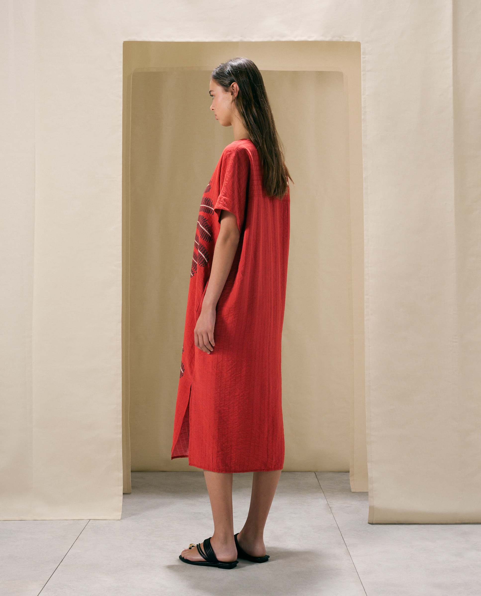 Vestido kaftán palmera - Woman El Corte Inglés - Amarillo Amarillo-4