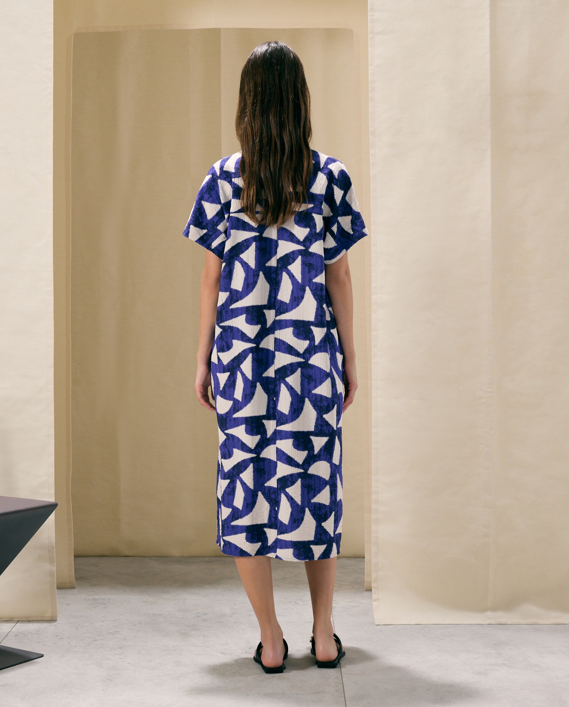 Vestido kaftán palmera - Woman El Corte Inglés - Azul Azul-4