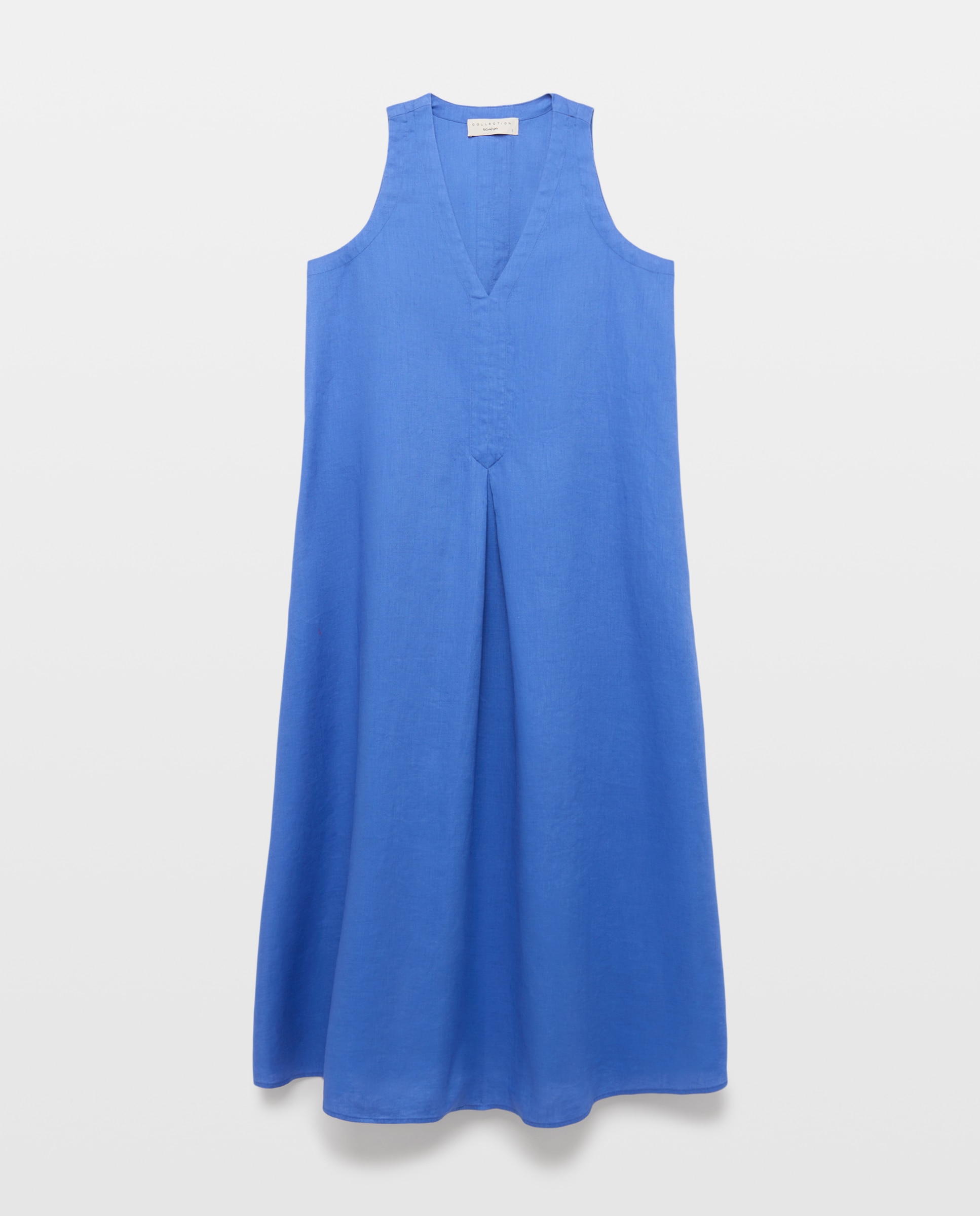 Vestido largo de lino sin mangas - Woman El Corte Inglés - 440 Azulón 440 Azulón-4