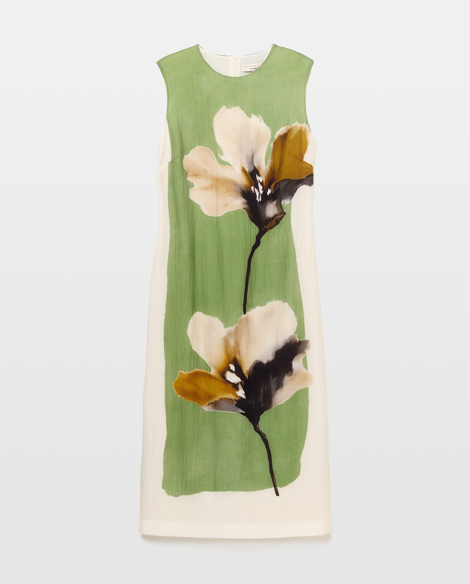 Imagem 1 de Vestido Midi sem Mangas e com Estampado Floral Posicional