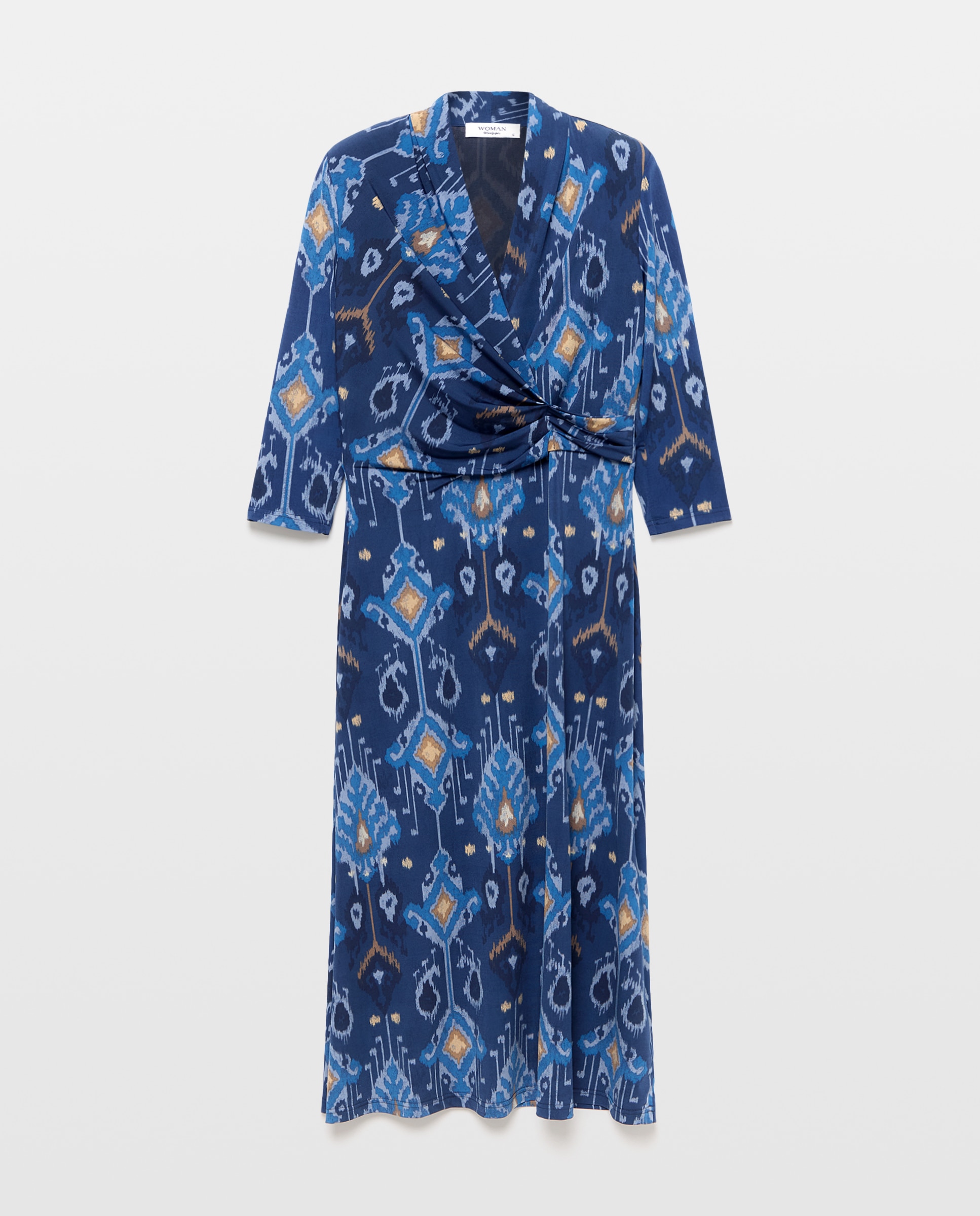 Vestido midi evase de manga larga - Woman El Corte Inglés - Azul marino Azul marino-4