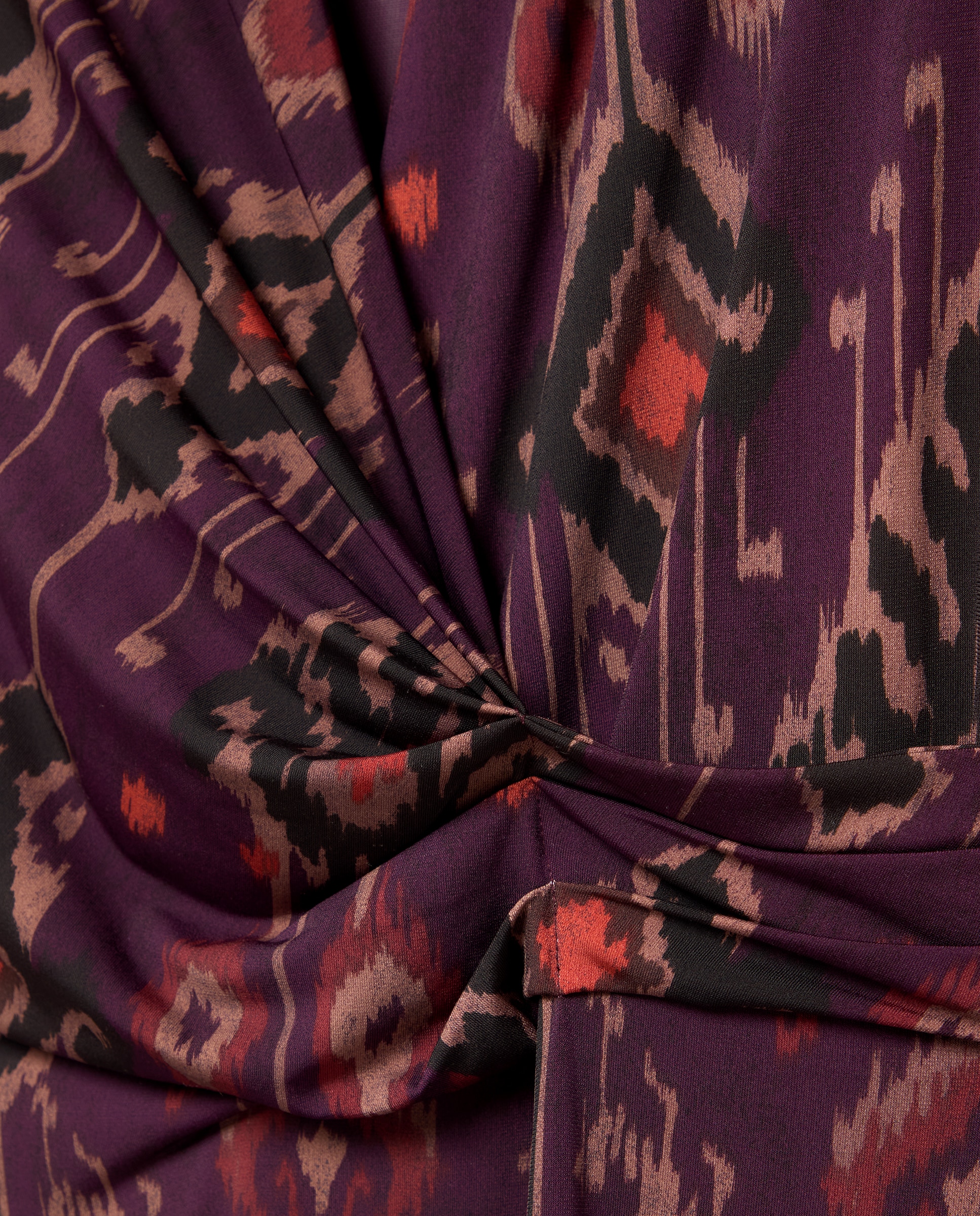 Vestido Midi Evasê com Manga Comprida Roxo-5