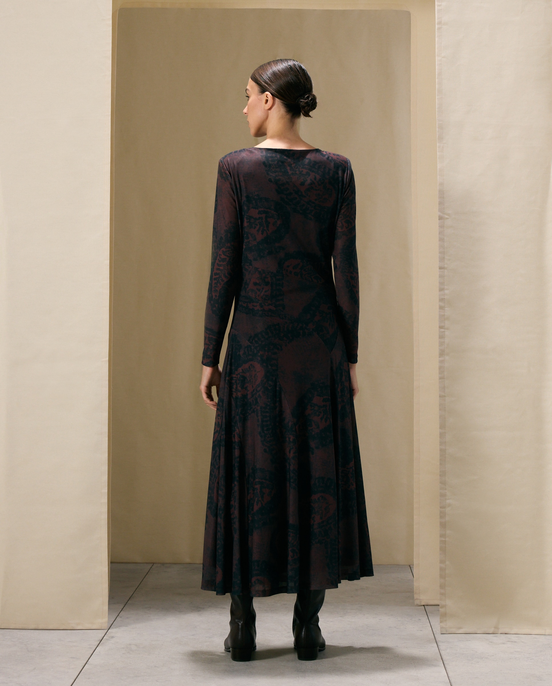 Vestido de manga larga estampado - Woman El Corte Inglés - Camel Camel-3