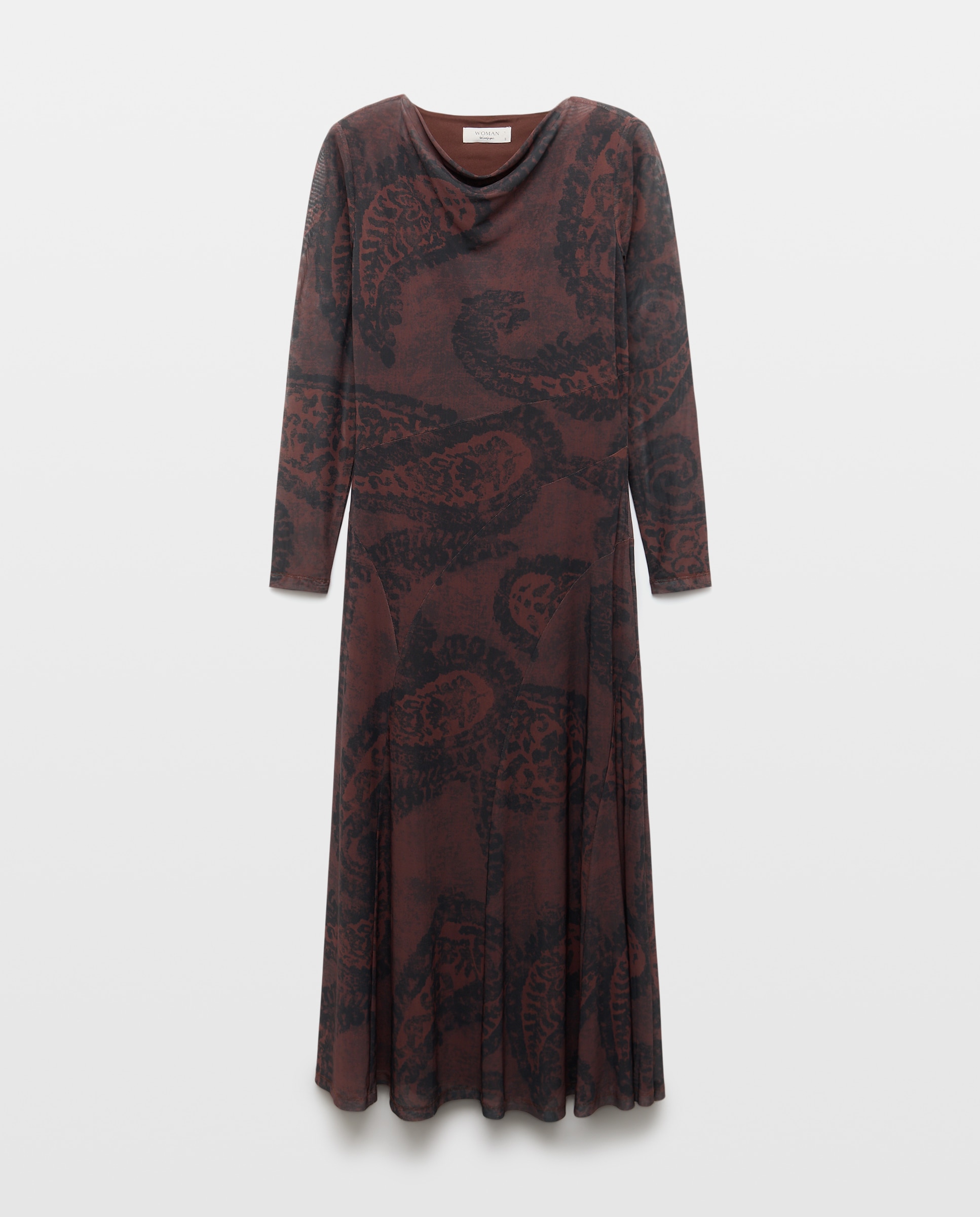 Vestido de manga larga estampado - Woman El Corte Inglés - Camel Camel-4