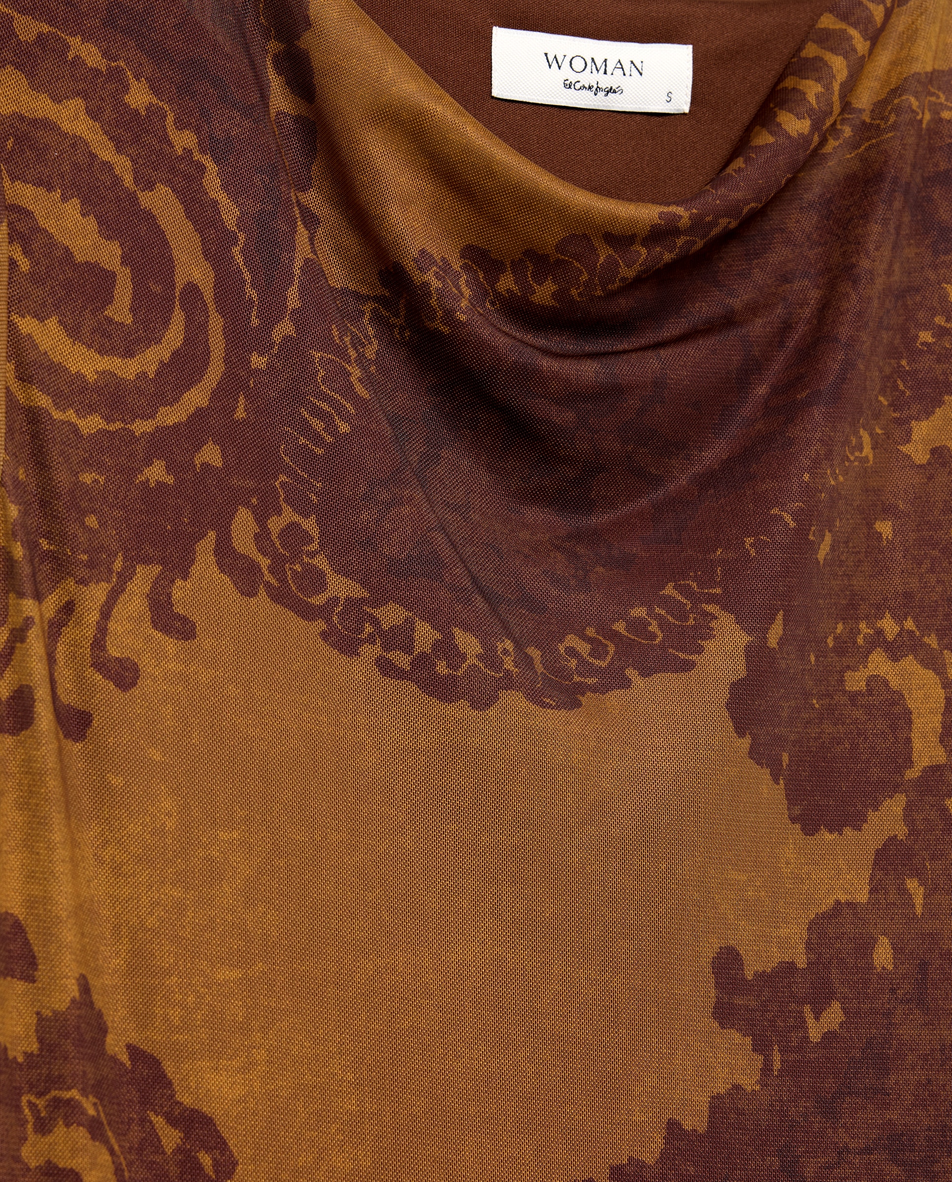 Vestido estampado com manga comprida Amarelo-6