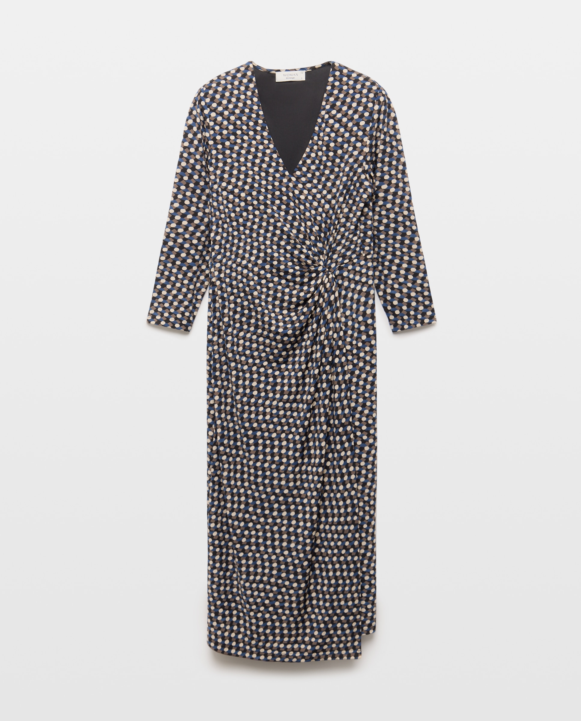 Imagen 4 de Vestido de mujer con manga larga y estampado de topos - Woman El Corte Inglés - Azul Azul
