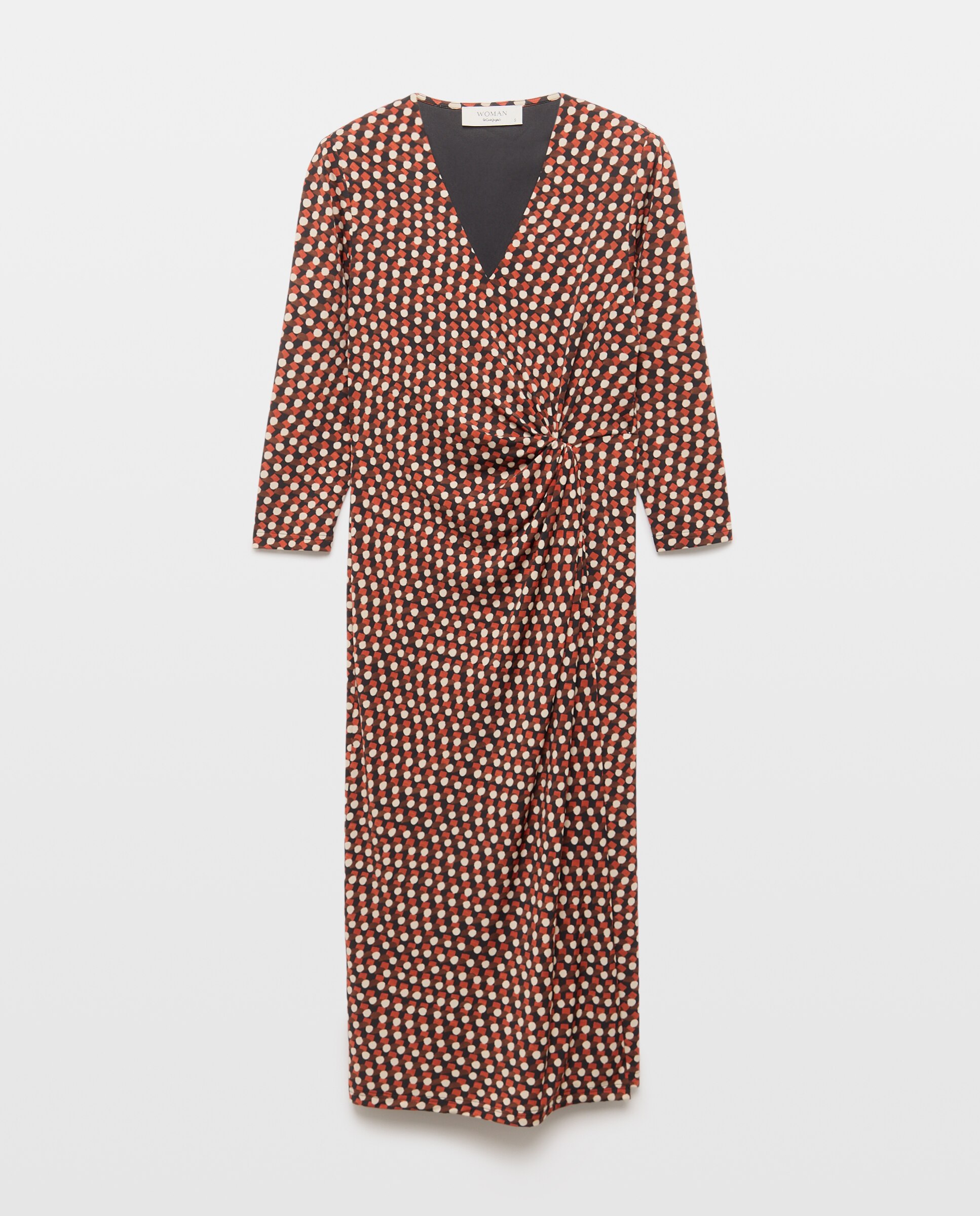 Imagem 0 de Vestido com Manga Comprida e Estampado às Bolinhas