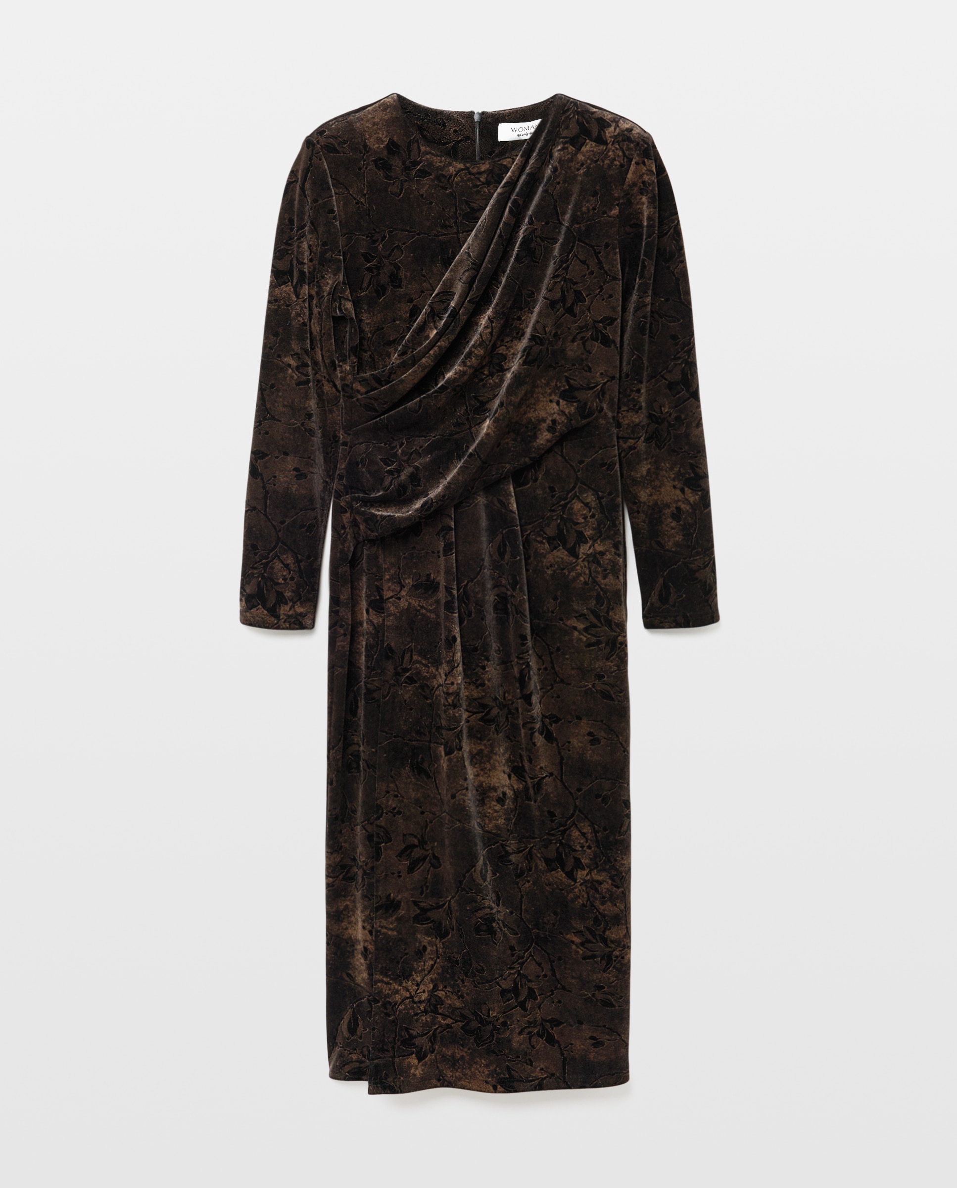 Vestido terciopelo drapeado - Woman El Corte Inglés - Negro Negro-5