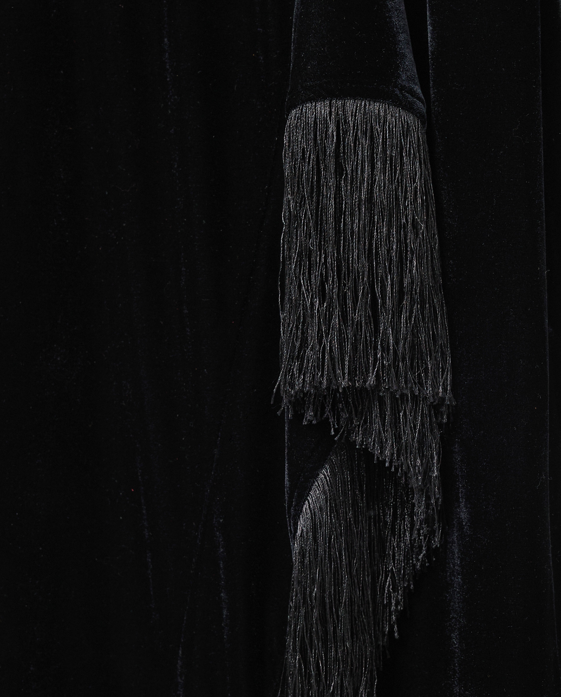 Vestido terciopelo flecos - Woman El Corte Inglés - Negro Negro-5