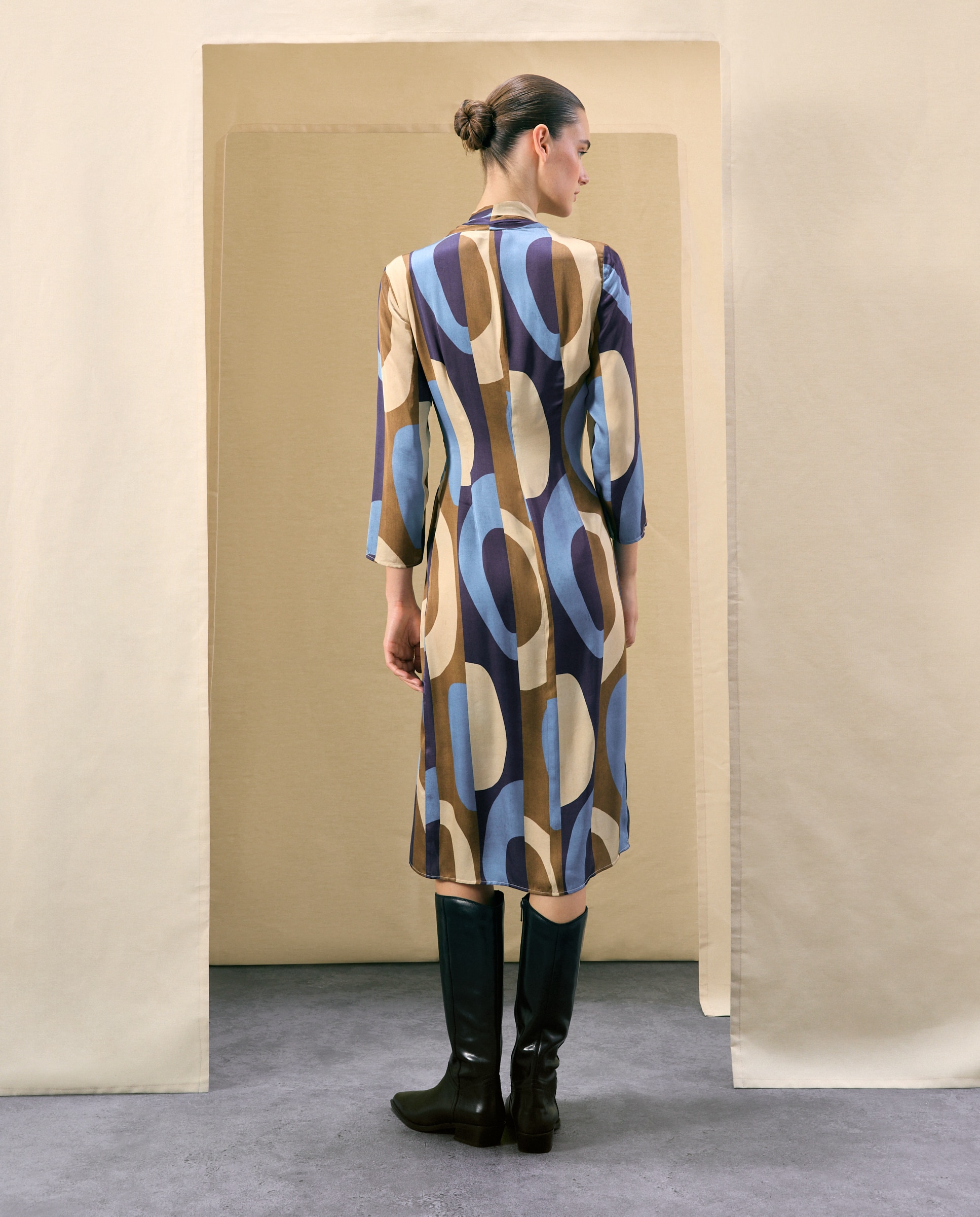 Imagen 3 de Vestido estampado posicional óvalos - Woman El Corte Inglés - Azul Azul