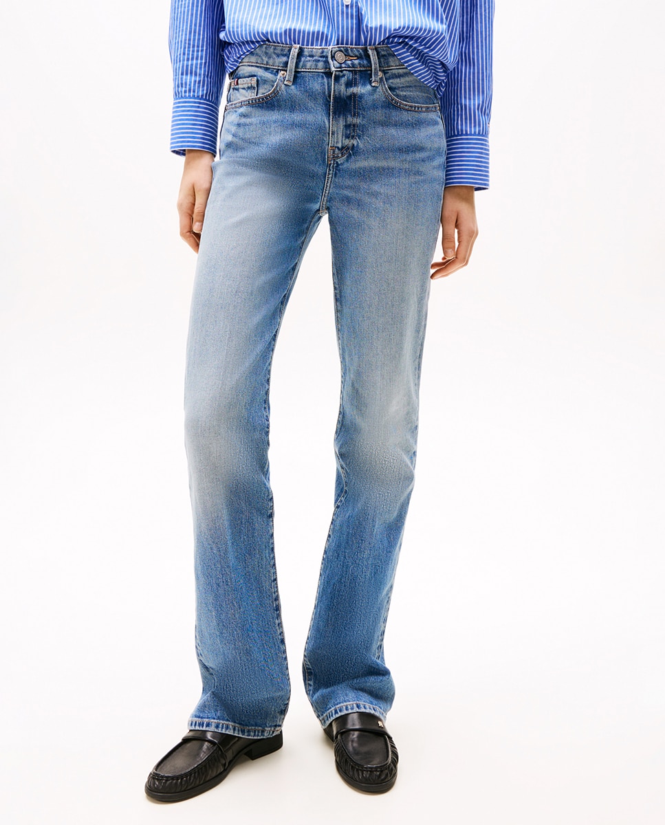 Jeans Bootcut com Cintura Regular Azul-2