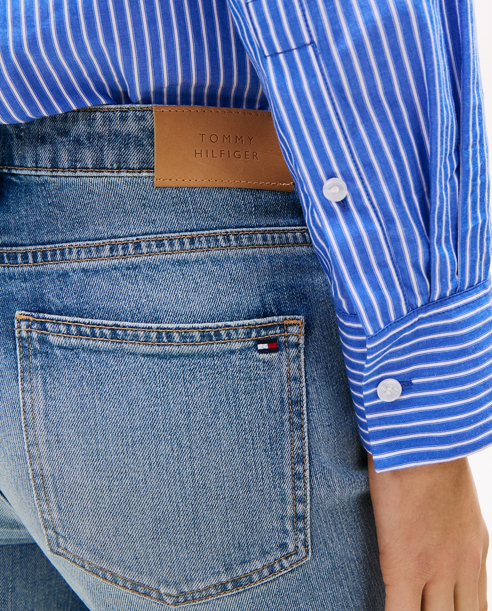 Jeans Bootcut com Cintura Regular Azul-4
