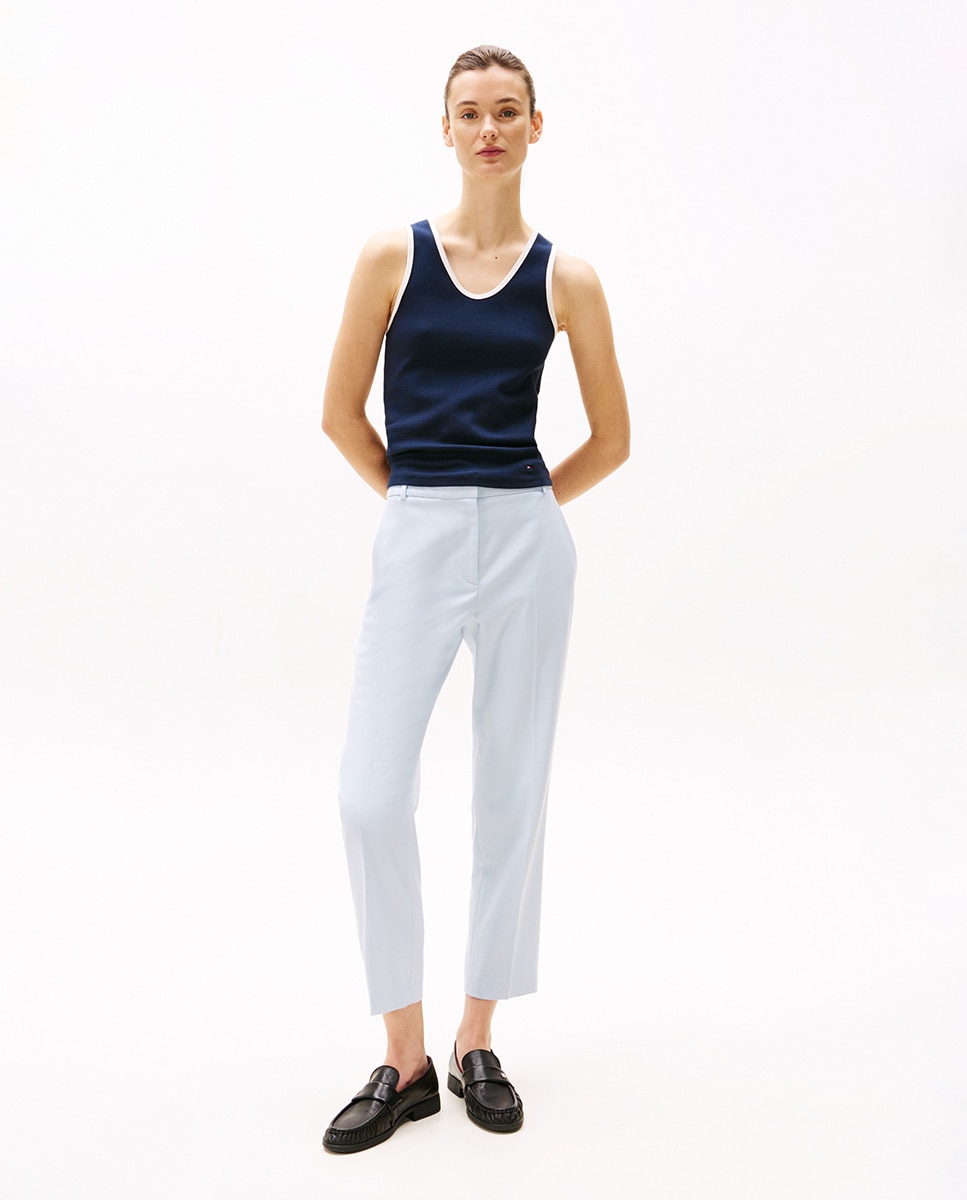 Calças Chino Slim Straight Azul-claro-1
