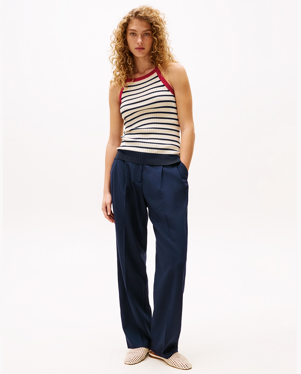 TH X SRG Calças Wide Leg Azul-marinho-1