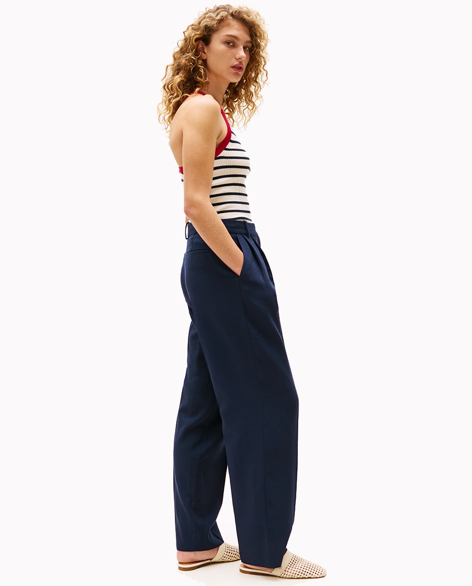 TH X SRG Calças Wide Leg Azul-marinho-5