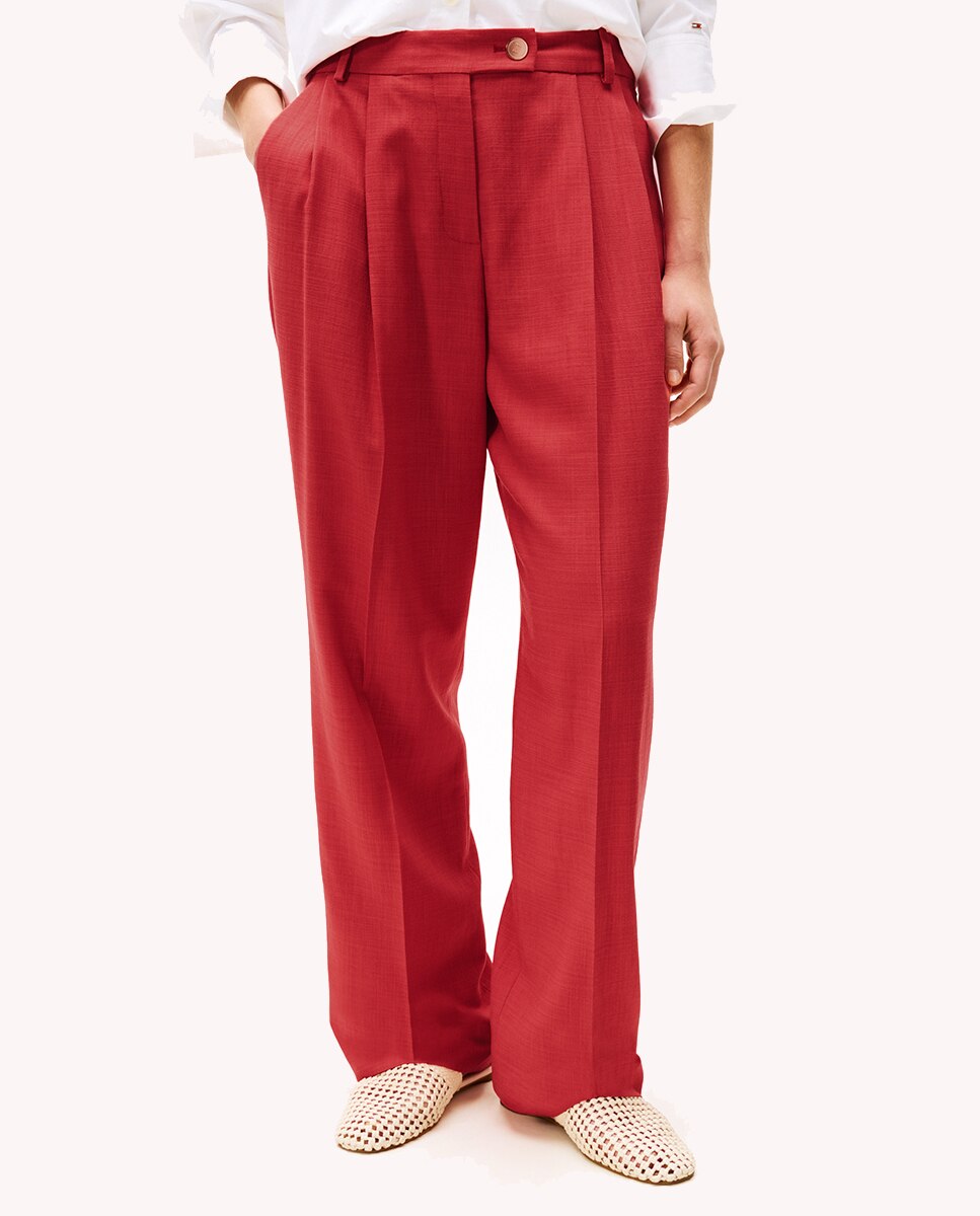 TH X SRG Calças de Fato Wide Leg Vermelho-2