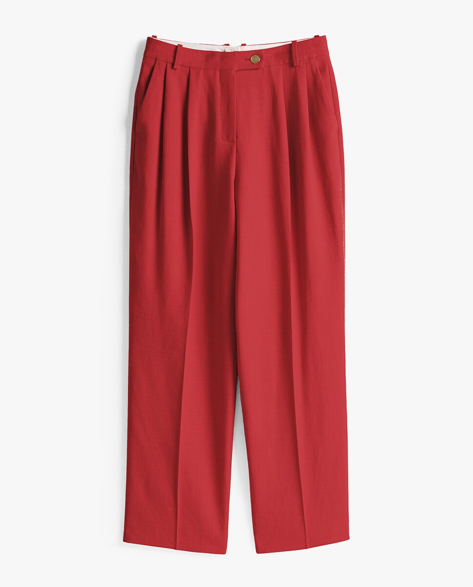 TH X SRG Calças de Fato Wide Leg Vermelho-6