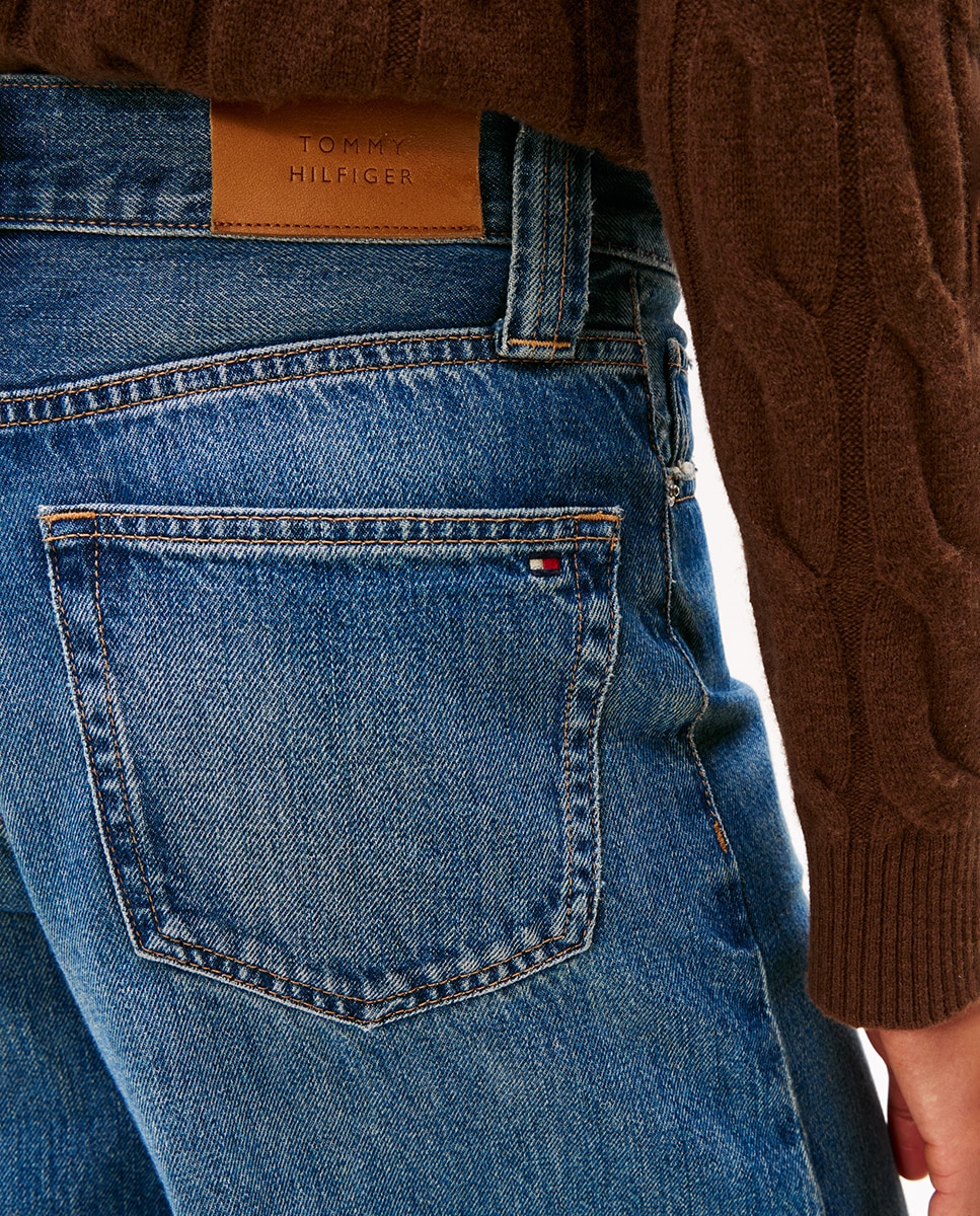 Jeans Wide Leg com Cintura Regular Azul-4