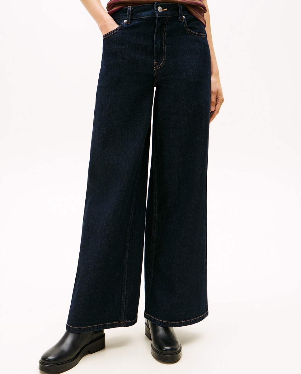 Jeans Wide Leg de Cintura Subida Azul-2