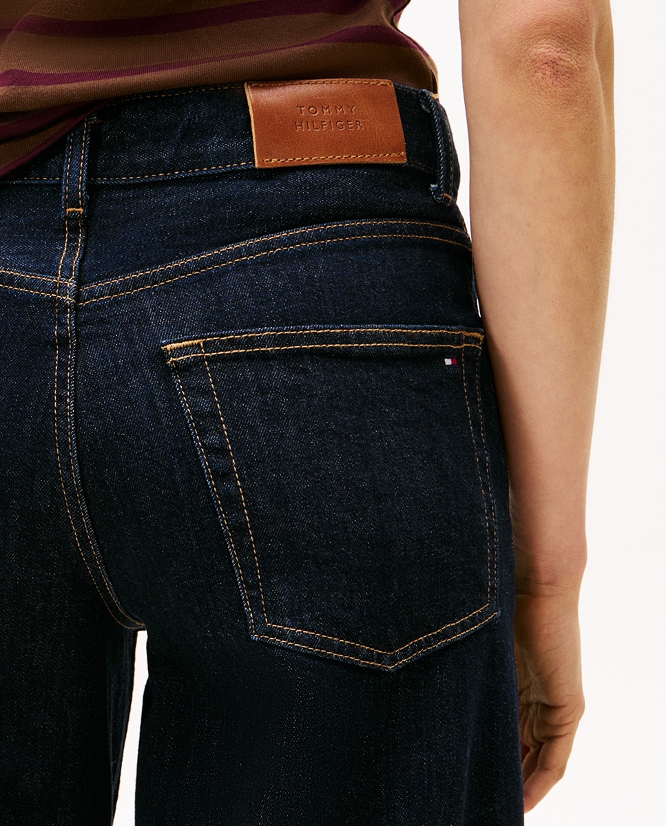 Jeans Wide Leg de Cintura Subida Azul-4