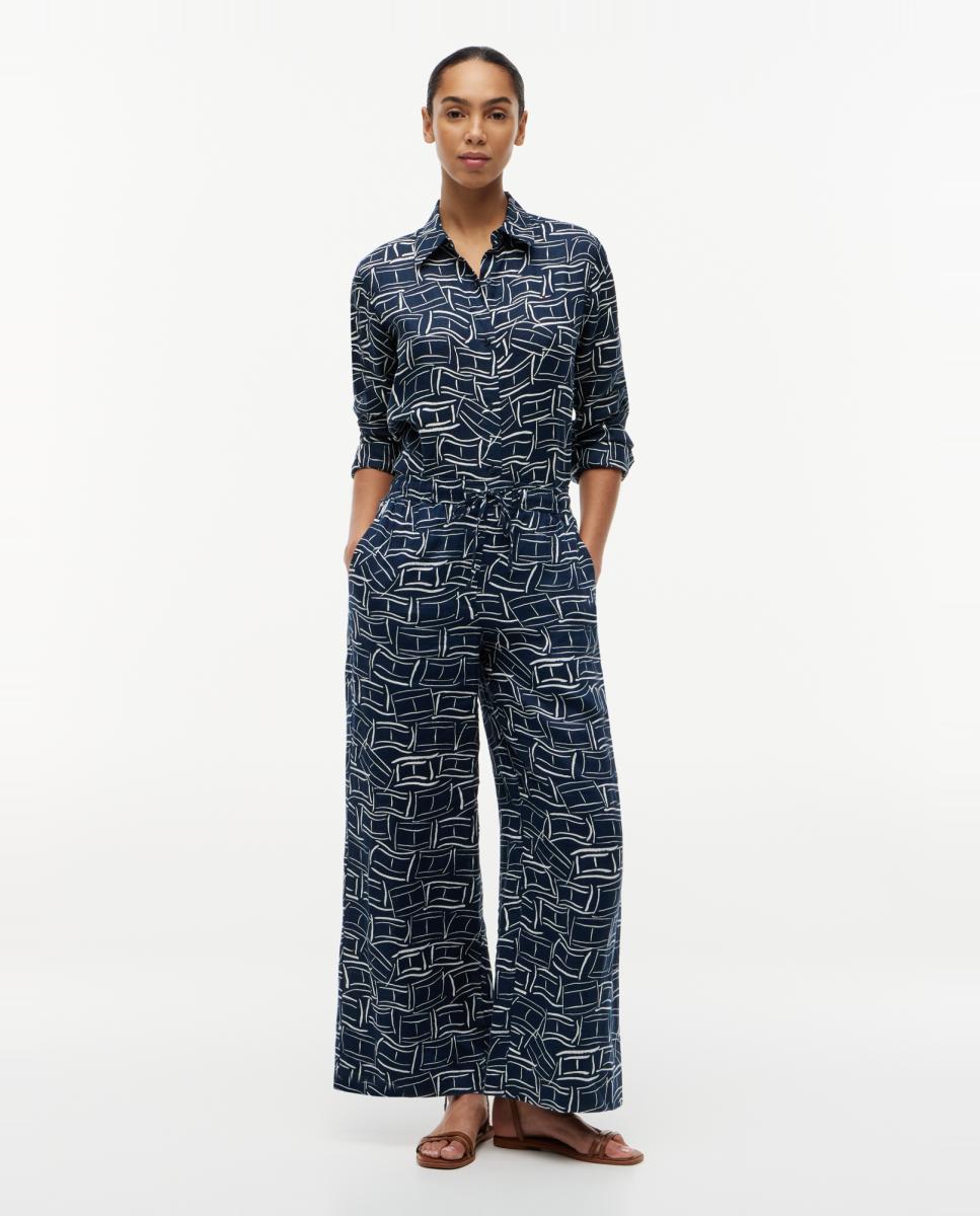 Imagem 0 de Calças de Linho com Cintura Elástica