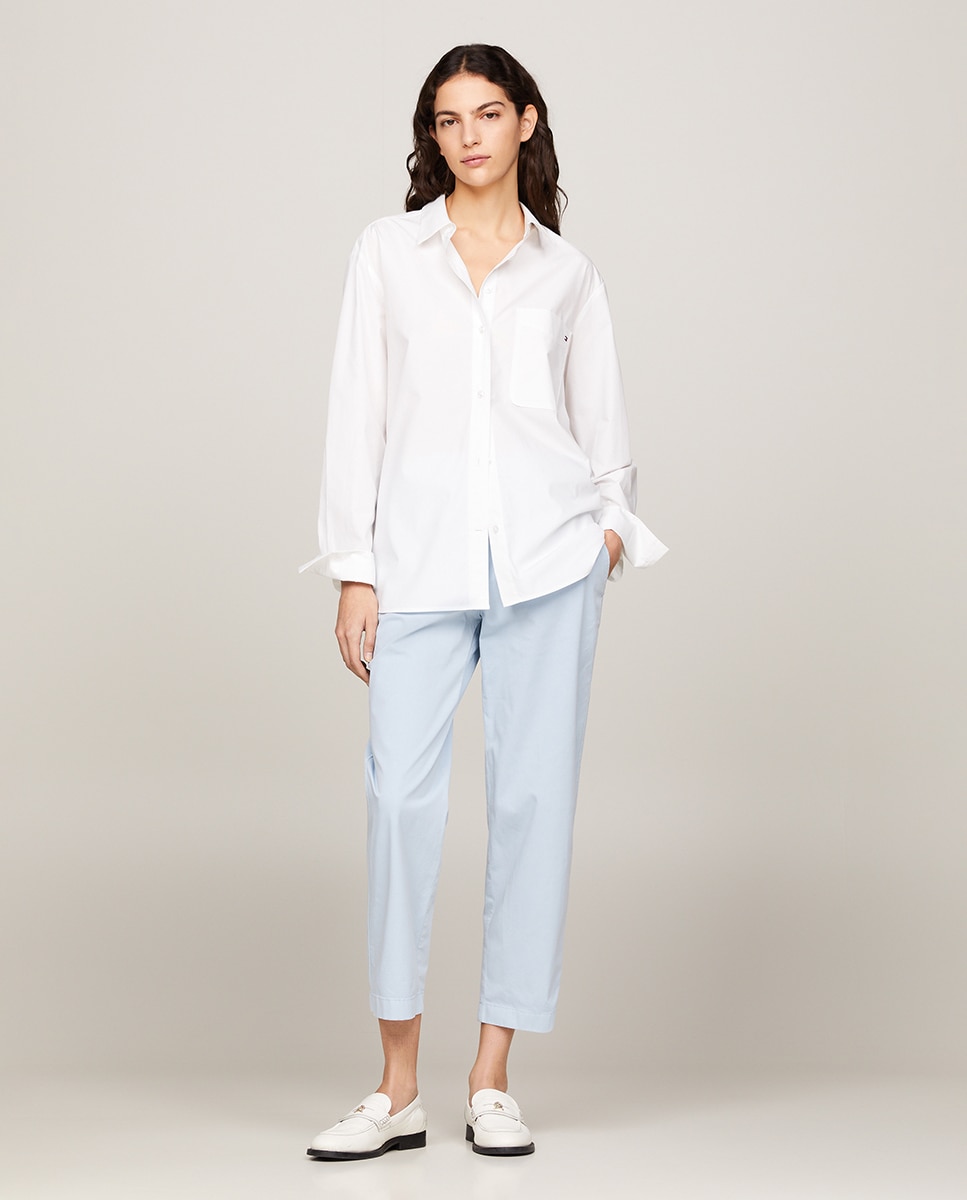 Calças Chino Slim Straight Azul-claro-1