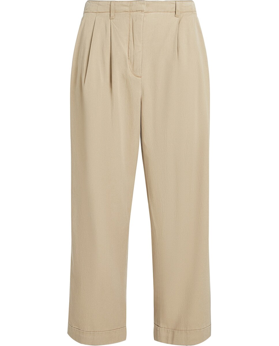 Calças Chino Relaxed Straight Bege-5