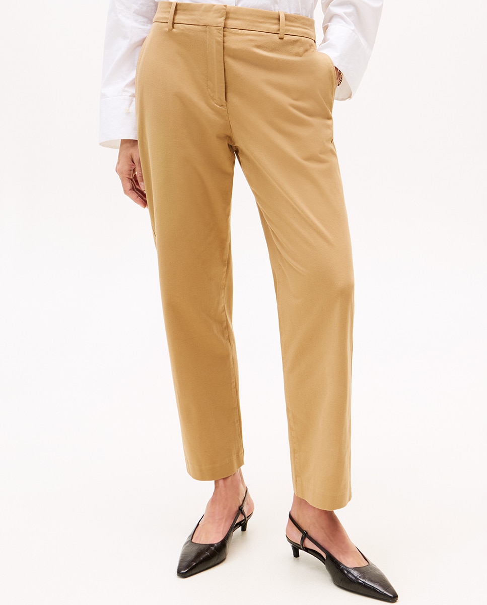 Calças Chino Slim Fit Regular Camel-2