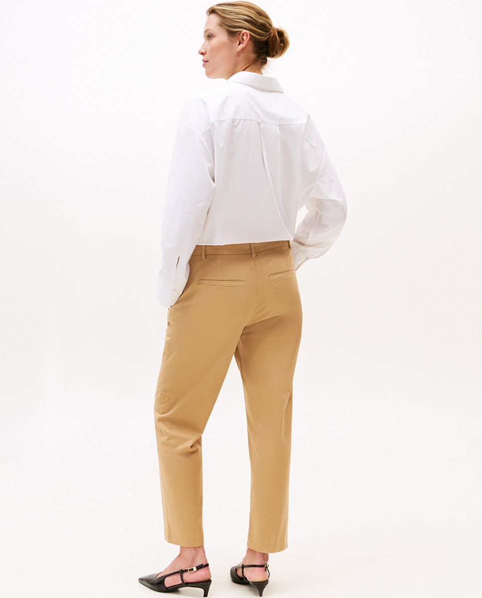 Calças Chino Slim Fit Regular Camel-3
