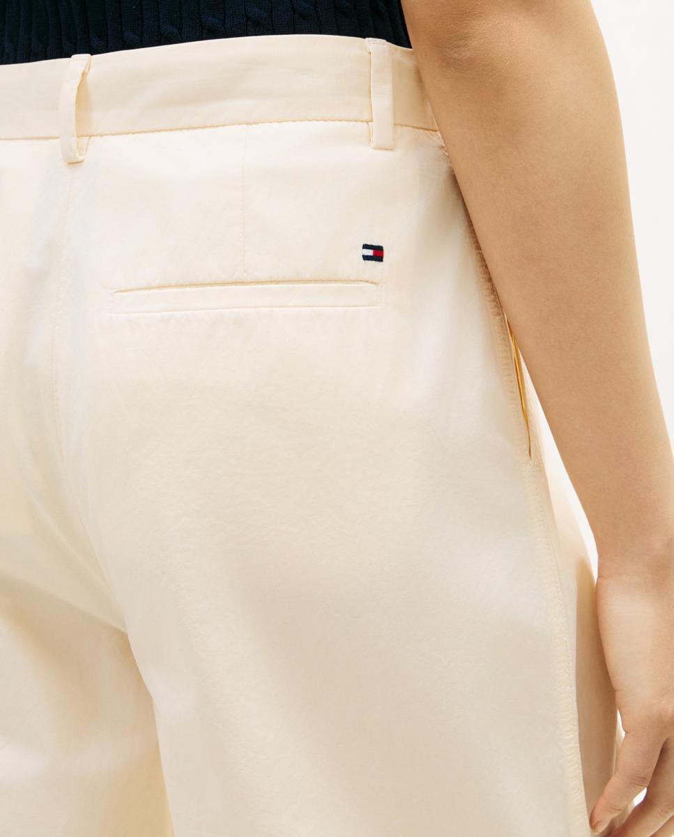 Pantalón de mujer en algodón lavado silueta wide leg - Tommy Hilfiger - Crudo Crudo-4