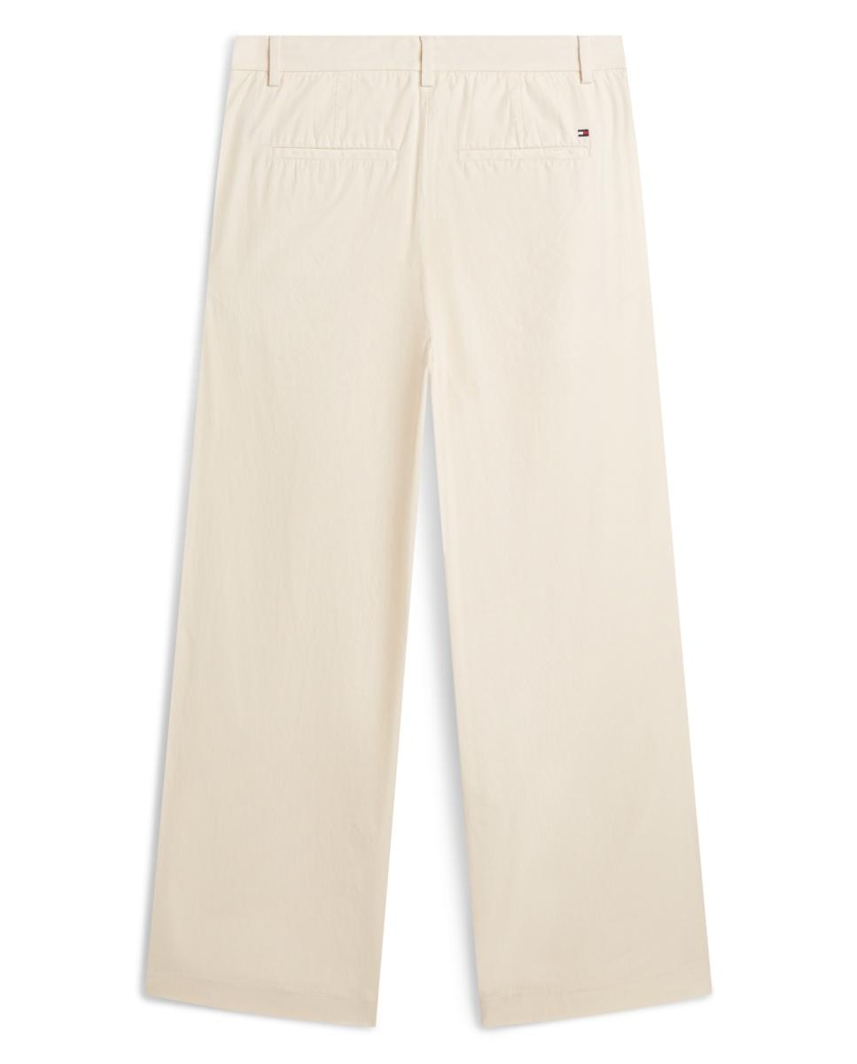 Pantalón de mujer en algodón lavado silueta wide leg - Tommy Hilfiger - Crudo Crudo-6