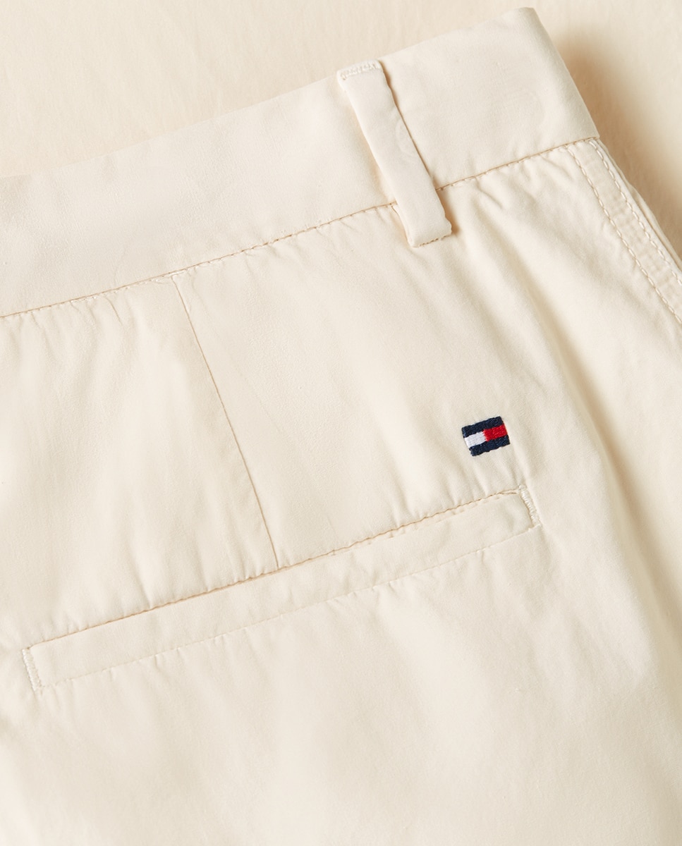 Pantalón de mujer en algodón lavado silueta wide leg - Tommy Hilfiger - Crudo Crudo-8