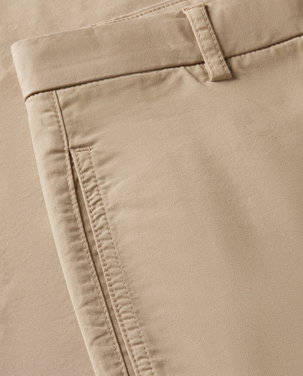 Calças Chino Slim Regular Bege-4