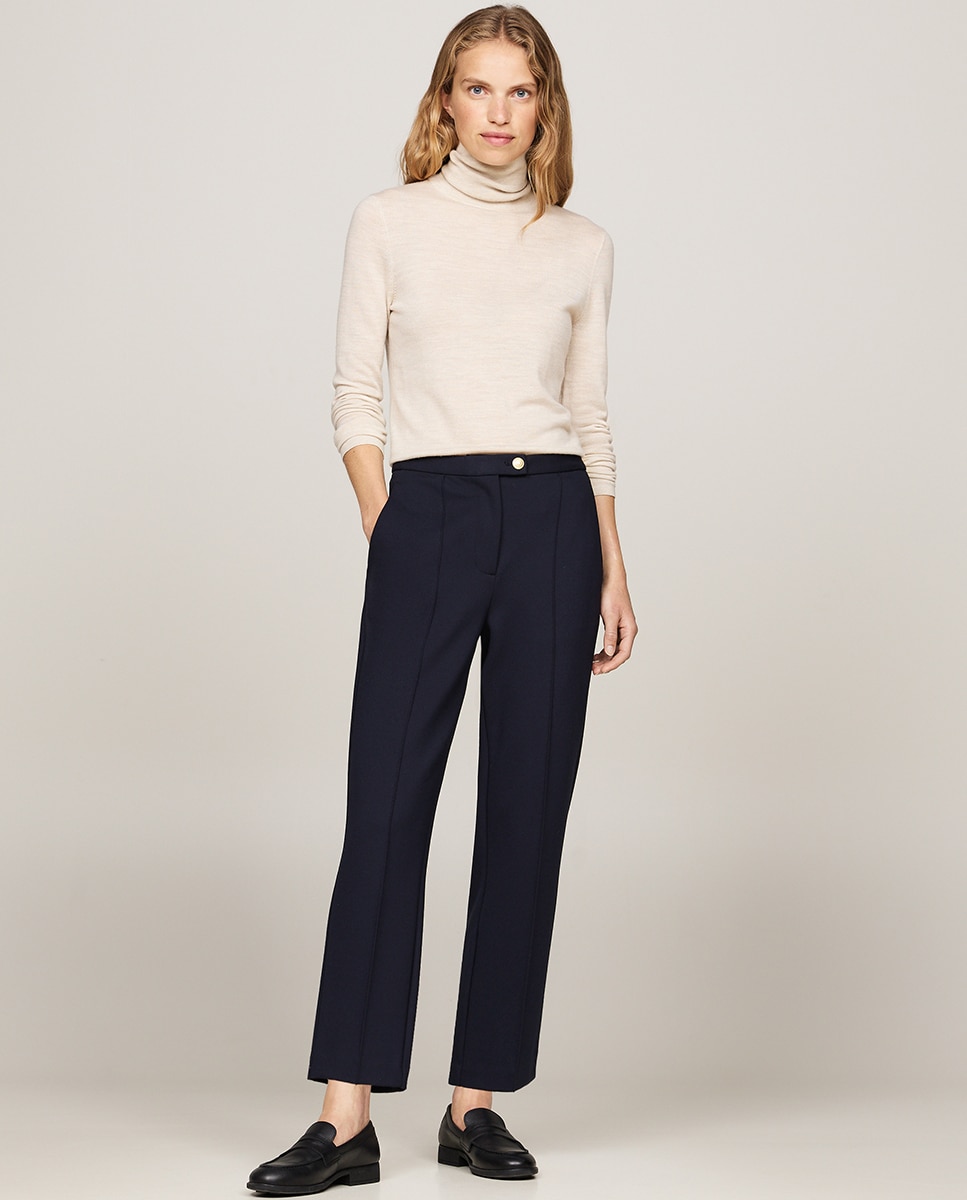 Calças Regular Slim Fit Azul-marinho-1