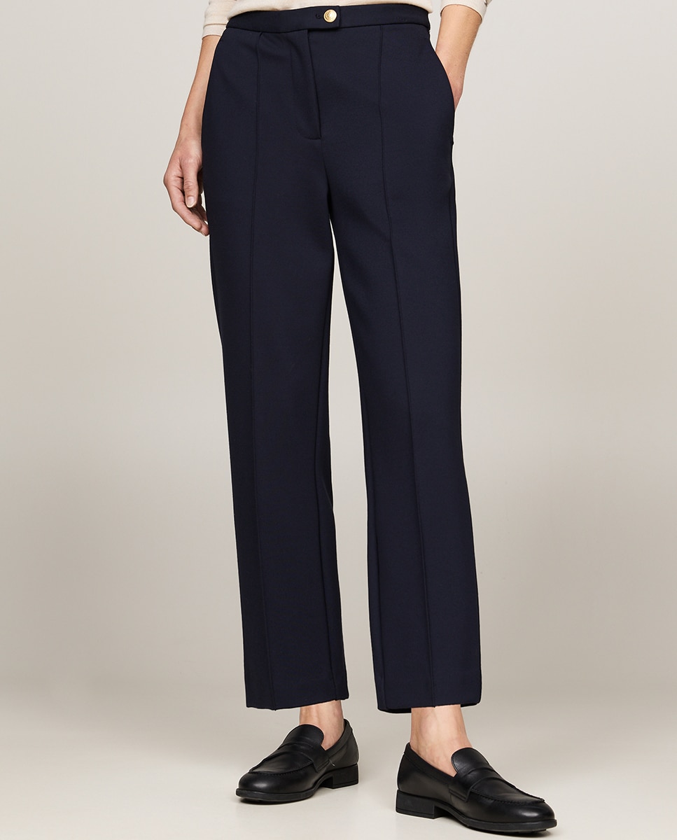 Calças Regular Slim Fit Azul-marinho-5