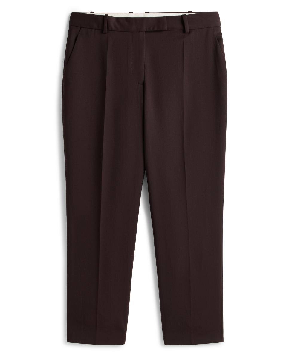 Calças Regular de Lã Slim Fit Bordeaux-5