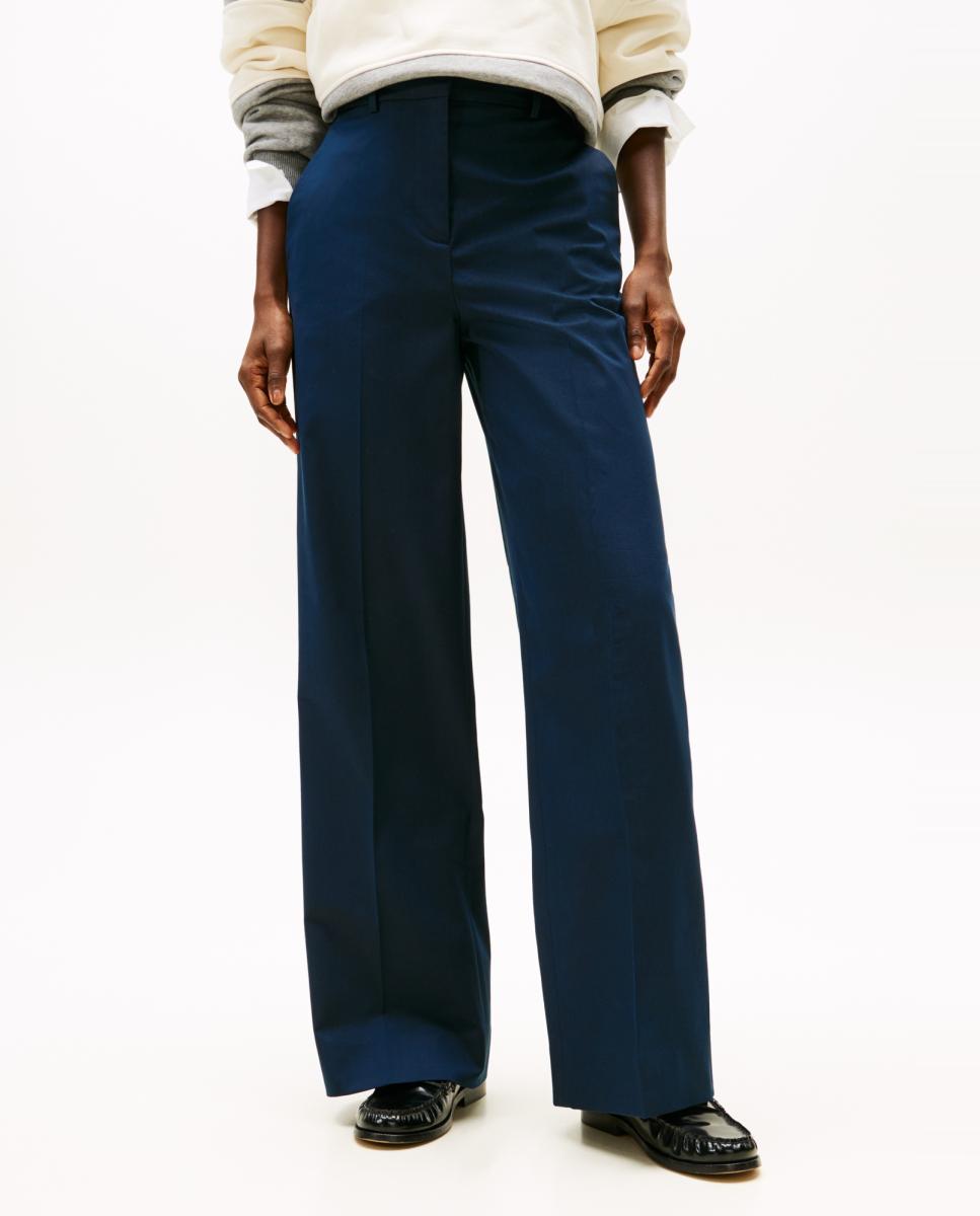 Calças Chino Wide Leg Azul-marinho-2