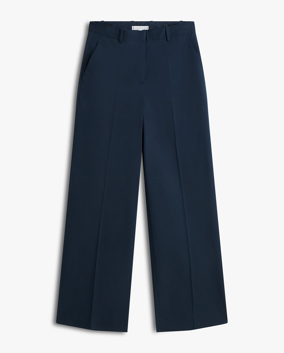 Calças Chino Wide Leg Azul-marinho-5