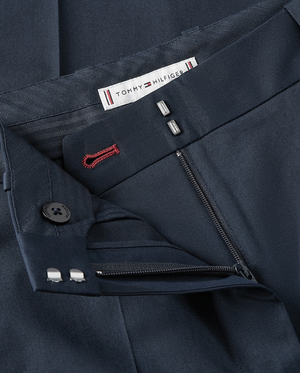 Calças Chino Wide Leg Azul-marinho-6