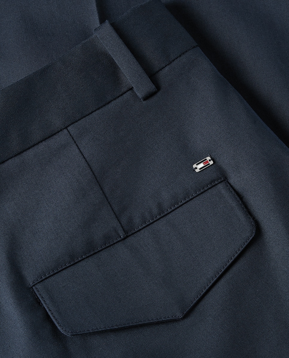 Calças Chino Wide Leg Azul-marinho-7