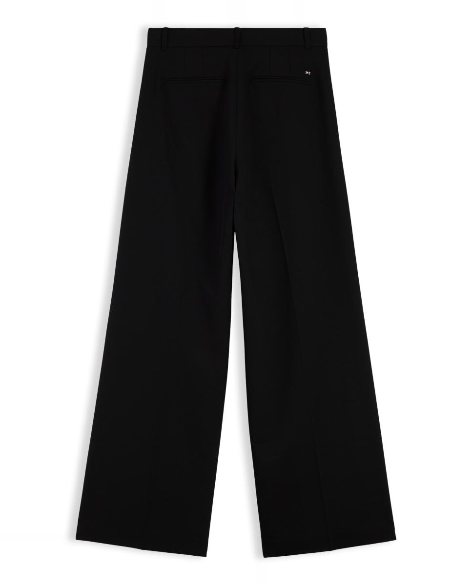 Pantalón de viscosa de mujer de pata ancha - Tommy Hilfiger - Negro Negro-2