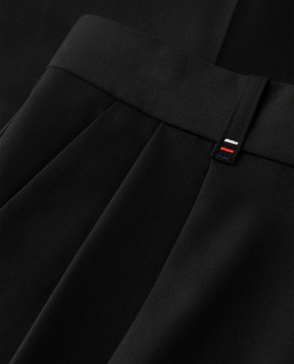 Pantalón de viscosa de mujer de pata ancha - Tommy Hilfiger - Negro Negro-4