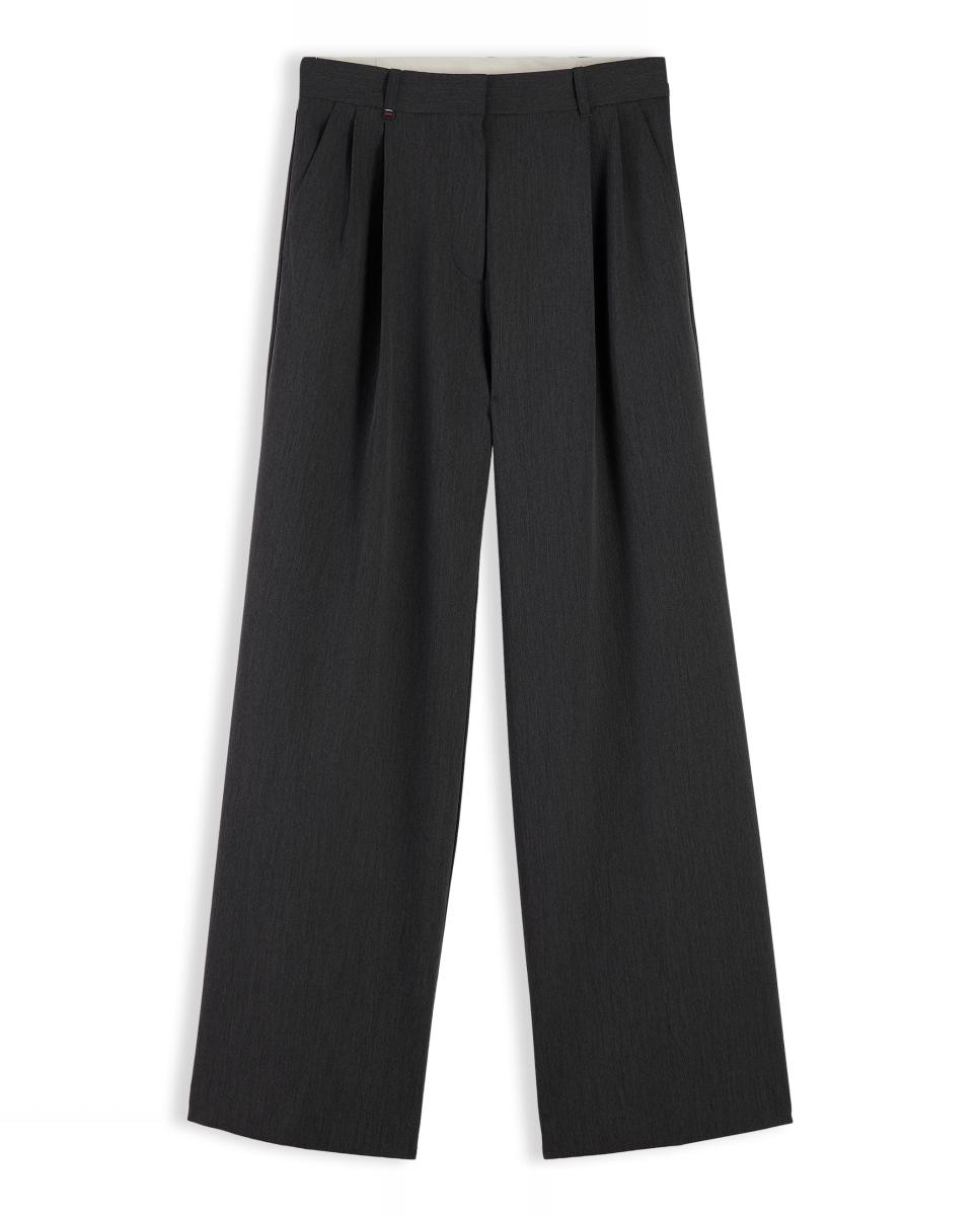 Pantalón de viscosa de mujer de pata ancha - Tommy Hilfiger - Gris claro Gris claro-1