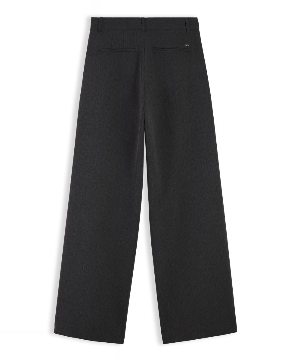 Pantalón de viscosa de mujer de pata ancha - Tommy Hilfiger - Gris claro Gris claro-2