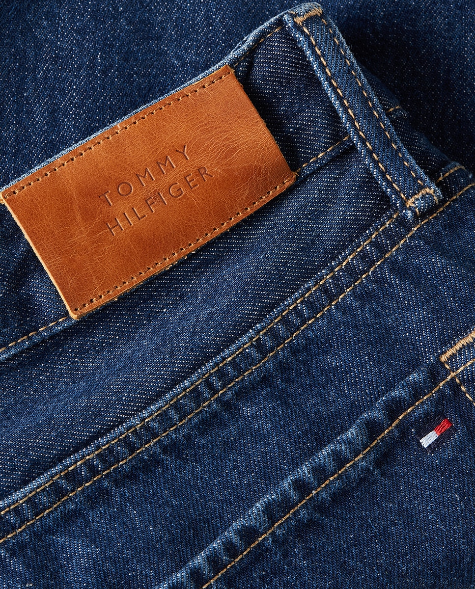 Calções de Ganga com Cintura Subida Azul-marinho-4