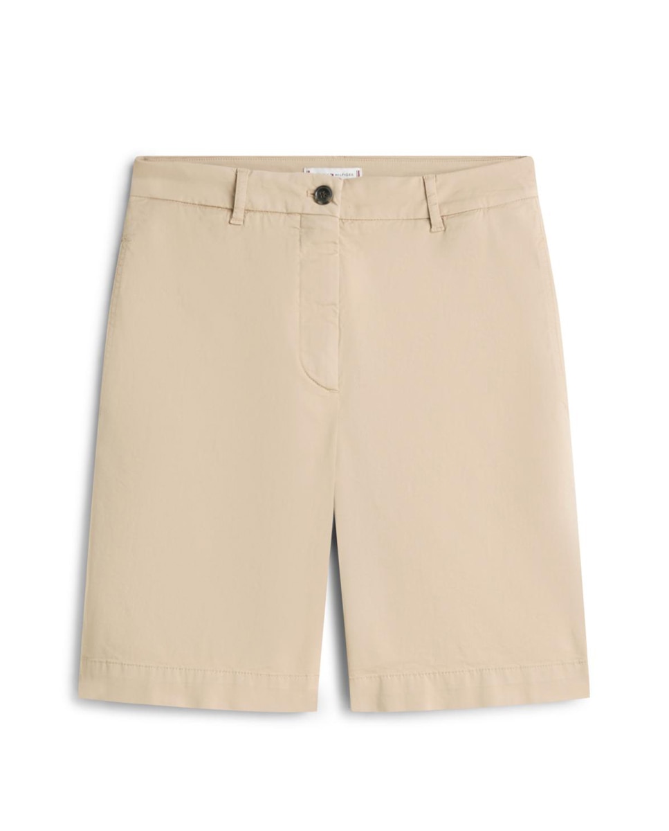 Bermudas Chino de Cintura Média e Corte Regular Bege-1