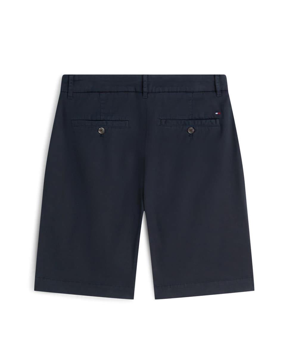 Bermudas Chino de Cintura Média e Corte Regular Azul-marinho-2